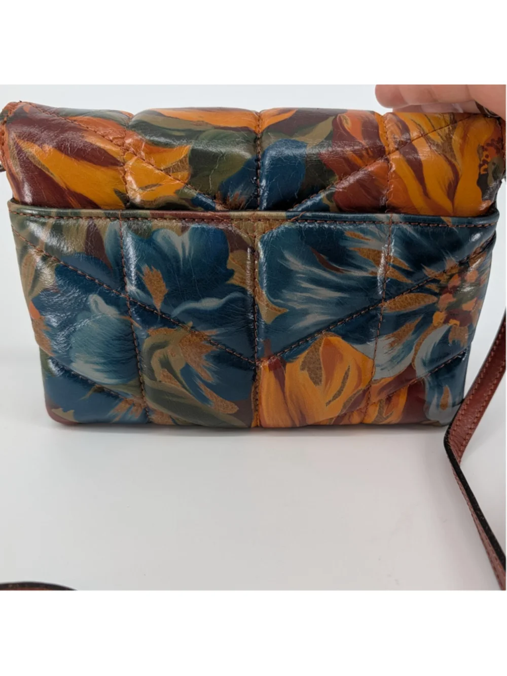 Patricia Nash Penley Marigold Harvest Quilted Leather Crossbody Clutch Dust Bag